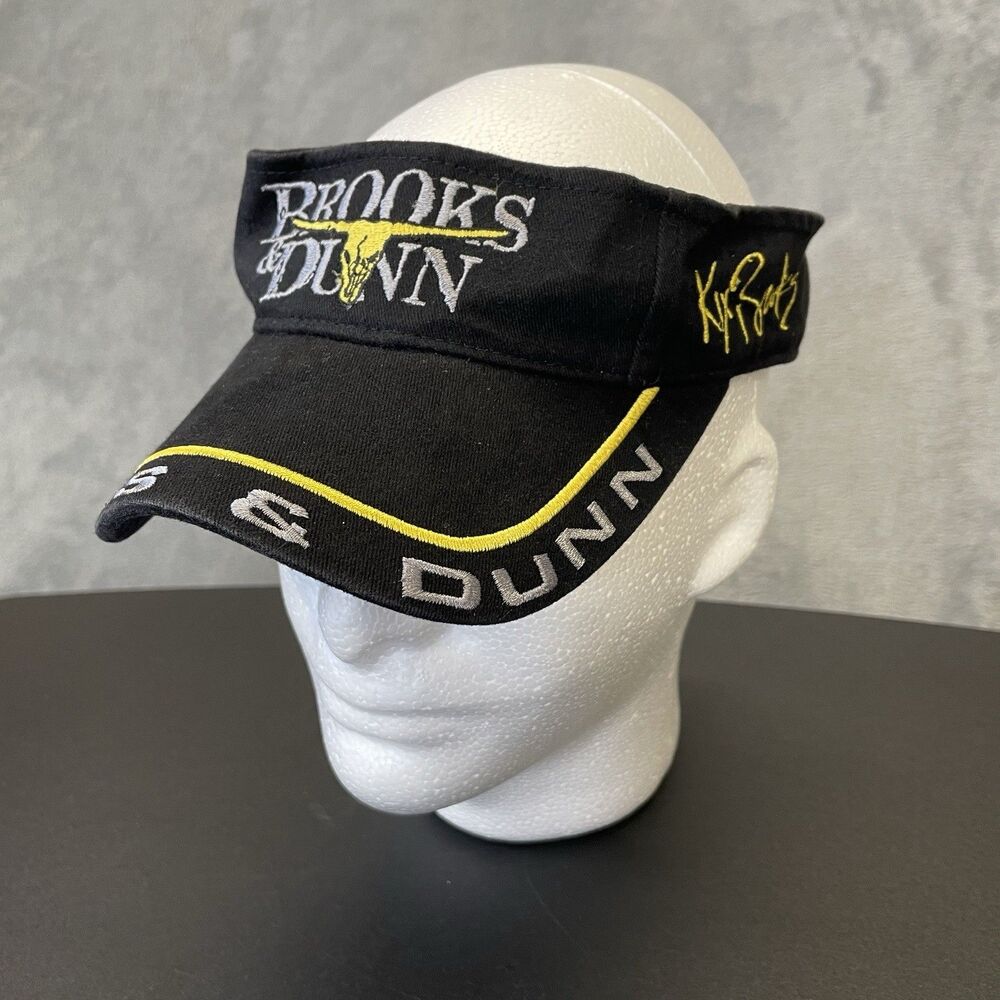 Brooks & Dunn Embroidered Black Visor Vintage Sports Design Tag Band Tour
